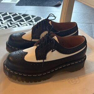 Dr. Martens Black and White Oxford chunky shoes